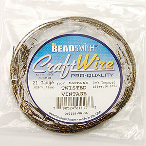 BEADSMITH 青銅色螺旋方線 21G